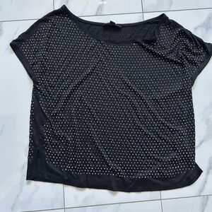 All Saints Black Studded Dolman Top